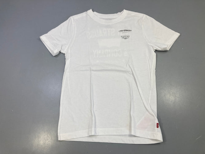 T-shirt m.c blanc logo, bouloché, moins cher chez Petit Kiwi