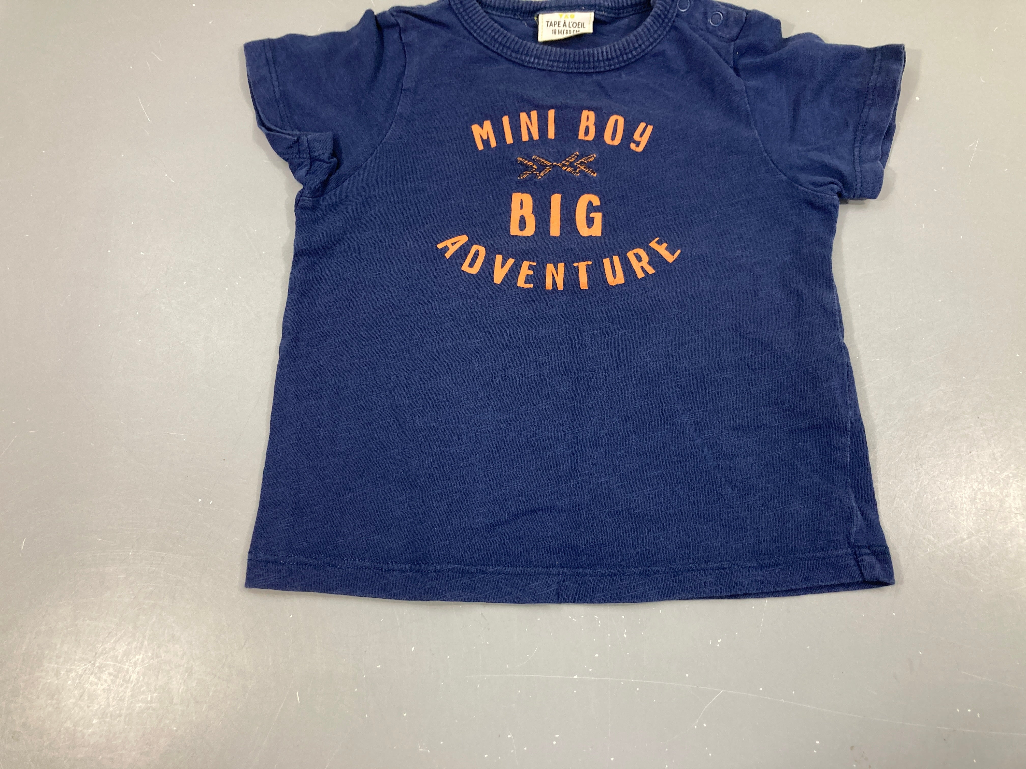 T-shirt m.c bleu marine flammé Big