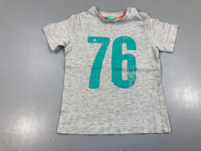 T-shirt m.c gris chiné 76, moins cher chez Petit Kiwi