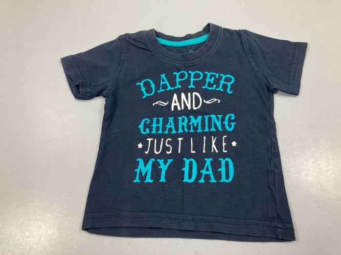 T-shirt m.c bleu marine Dad, moins cher chez Petit Kiwi