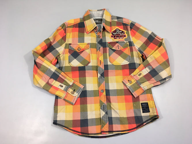 Chemise m.l à carreaux moutarde-gris Garcia, moins cher chez Petit Kiwi