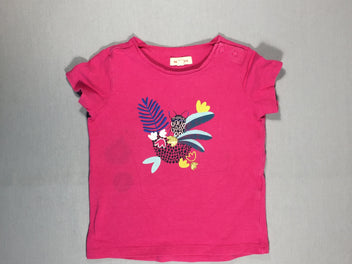 T-shirt m.c rose - Petit scarabé sur feuilles et fleurs