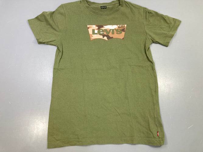 T-shirt m.c kaki camouflage logo, un peu bouloché, moins cher chez Petit Kiwi