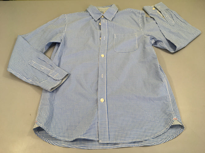 Chemise m.l à carreaux blanc-bleu, moins cher chez Petit Kiwi