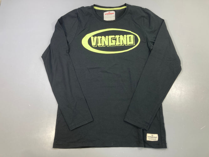 T-shirt m.l noir imprimé jaune fluo, moins cher chez Petit Kiwi