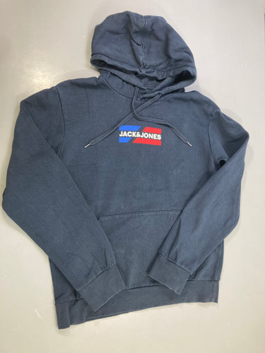 Sweat capuche bleu marine logo tricolore, moins cher chez Petit Kiwi