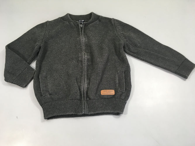 Gilet zippé gris foncé, moins cher chez Petit Kiwi