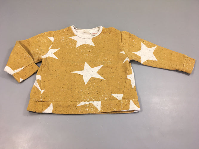 Sweat ocre étoiles blanches, moins cher chez Petit Kiwi