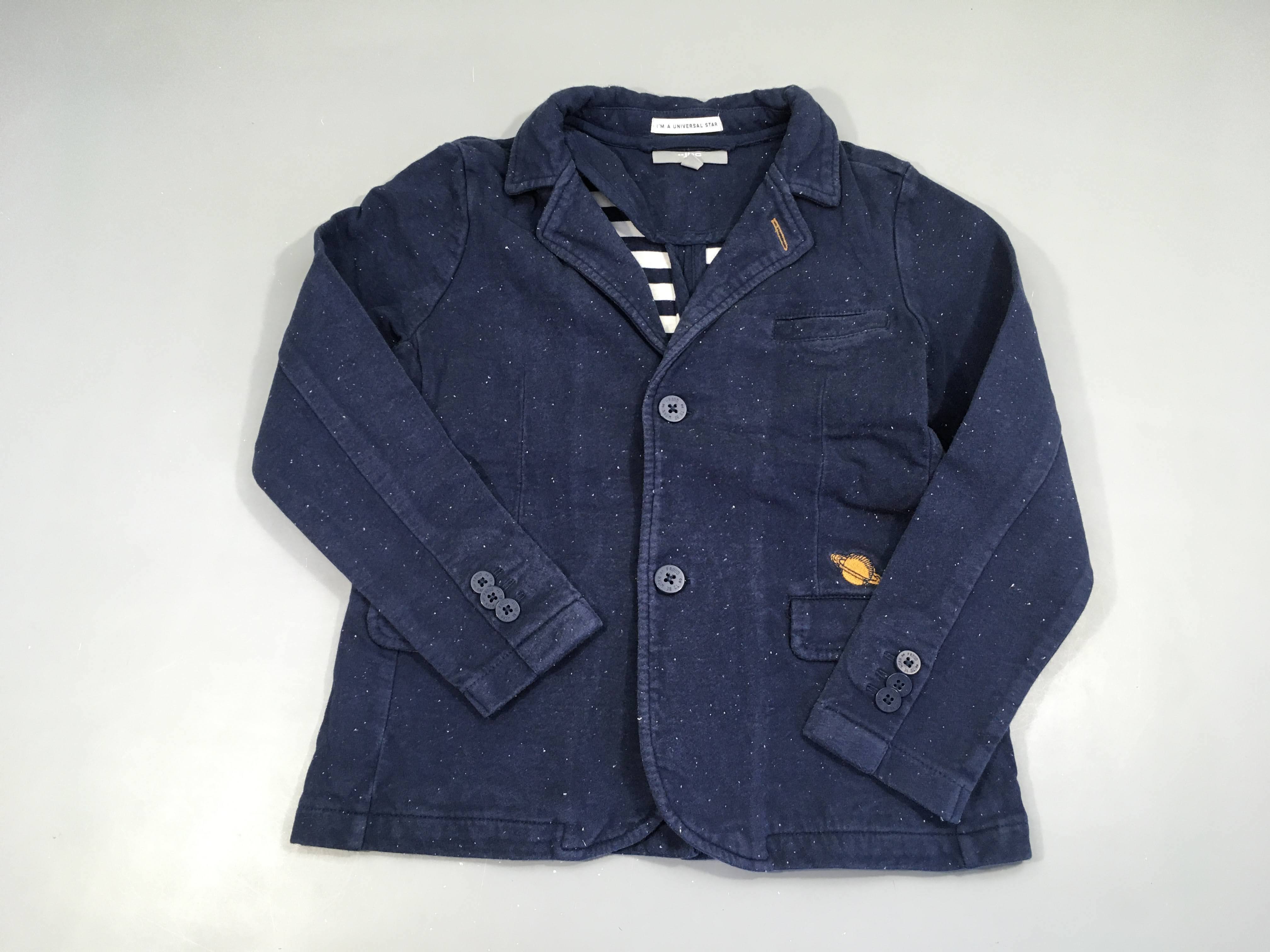 Blaser molleton bleu moucheté blanc