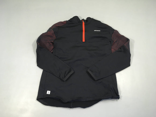 Sweat de sport noir-orange Artengo, moins cher chez Petit Kiwi