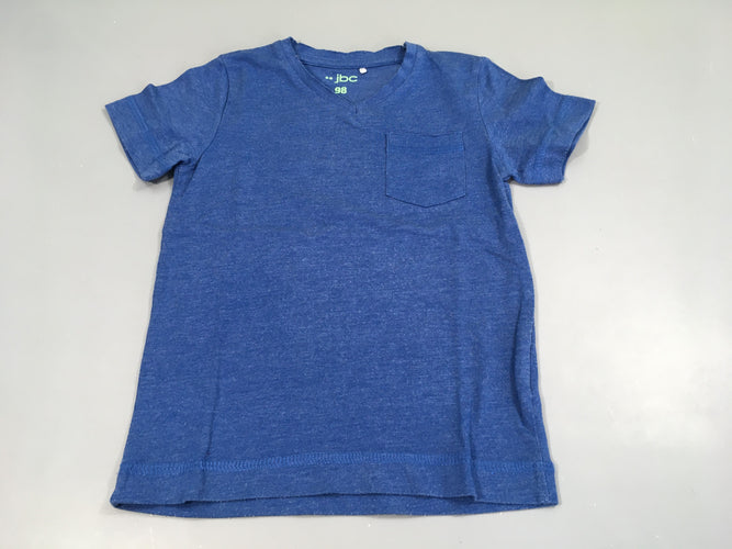 T-shirt m.c bleu chiné col V, moins cher chez Petit Kiwi