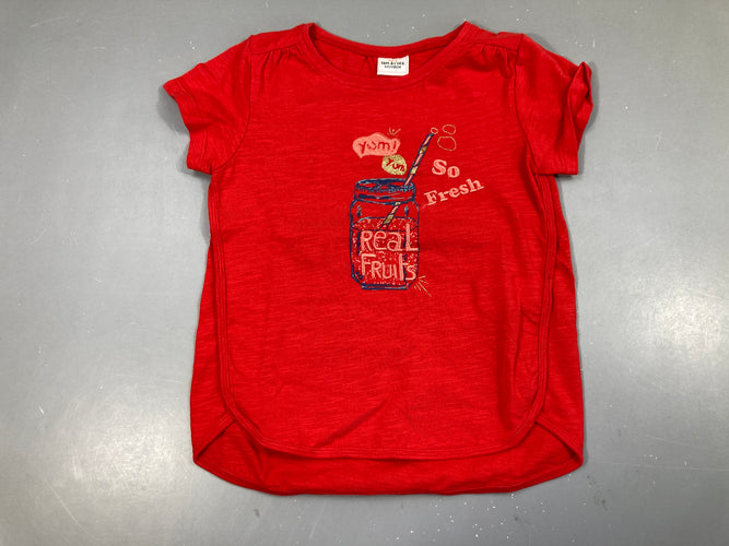 T-shirt m.c rouge flammé boissons real fruits, moins cher chez Petit Kiwi