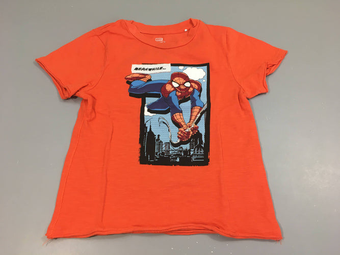 T-shirt m.c orange Spiderman, moins cher chez Petit Kiwi