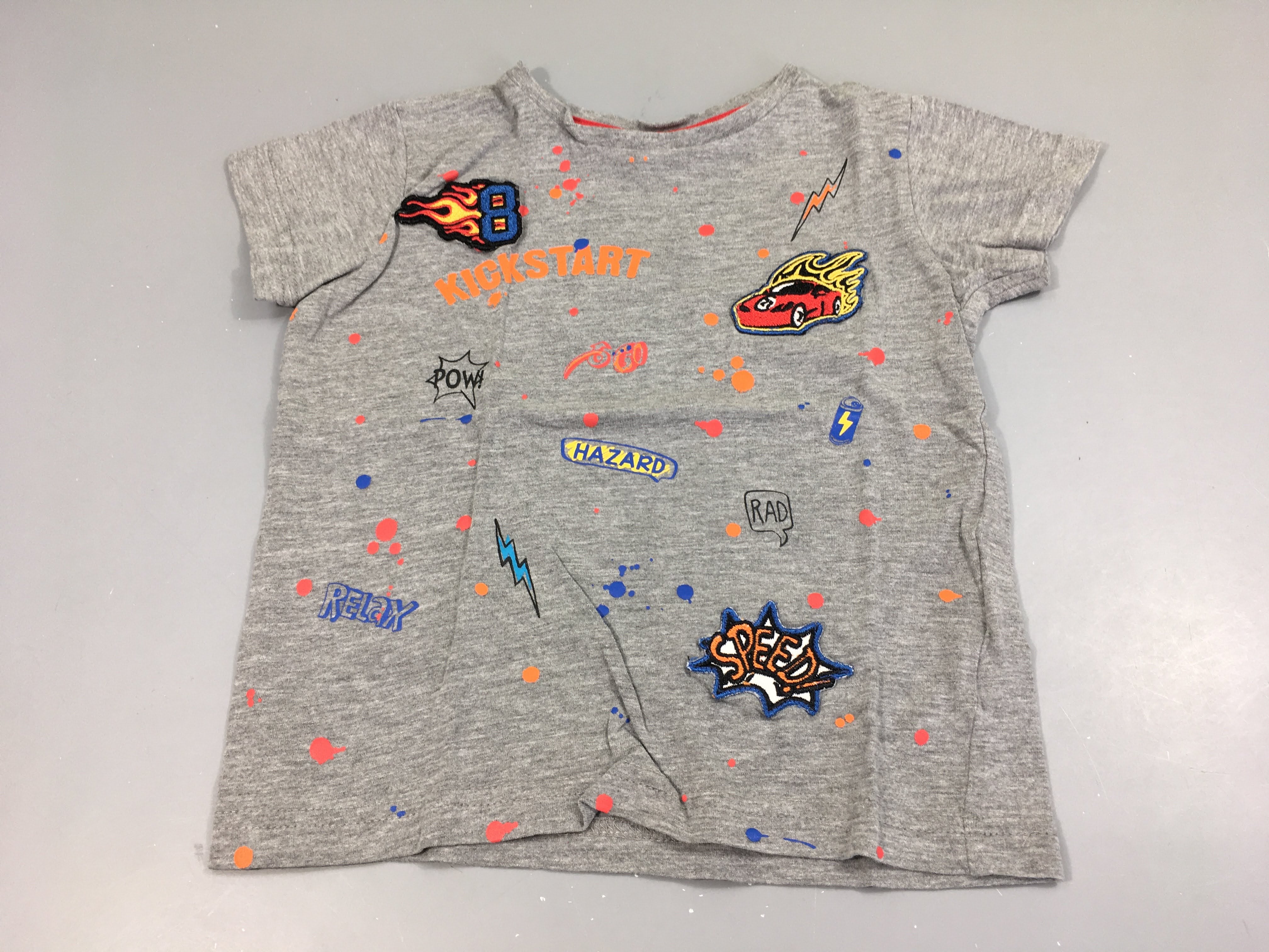 T-shirt m.c gris chiné Kickstart