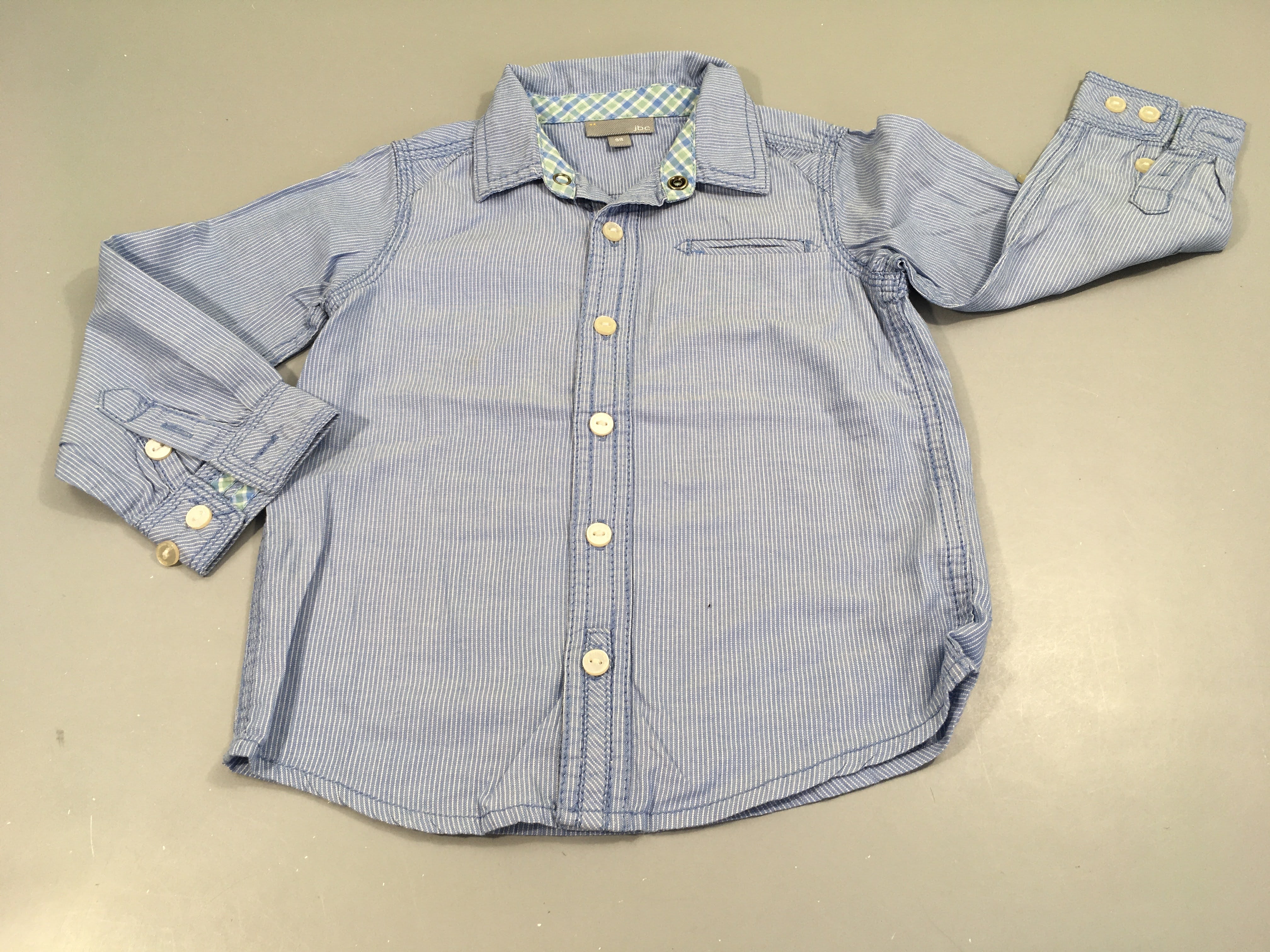 Chemise m.l lignée bleu-blanc