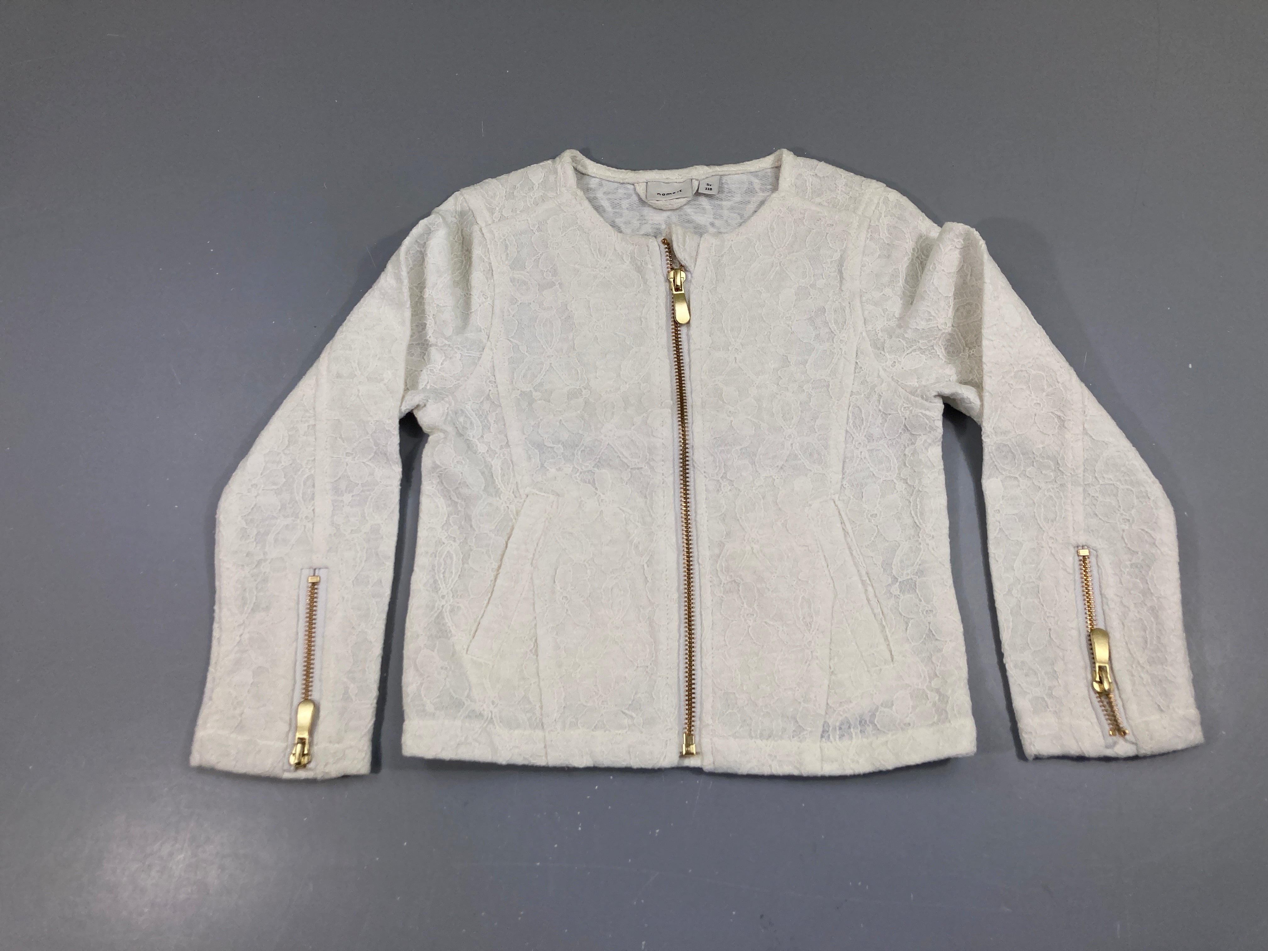 Gilet/Veste zippée dentelle blanche