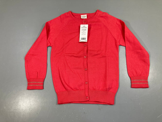 NEUF gilet corail/rouge, moins cher chez Petit Kiwi