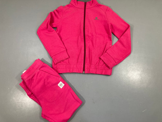Ensemble training molleton rose Domyos, légèrement bouloché, moins cher chez Petit Kiwi