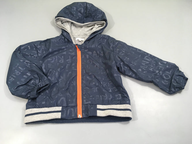Veste bleu foncé écriture, moins cher chez Petit Kiwi