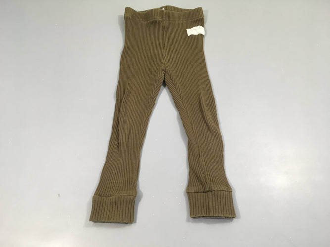 Legging côtelé kaki, moins cher chez Petit Kiwi