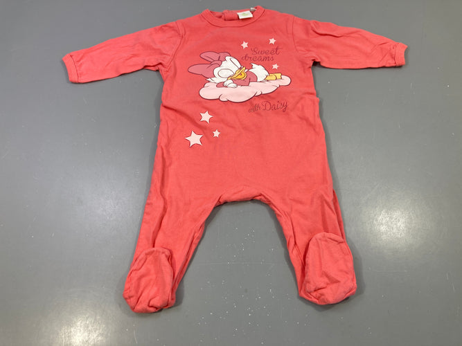 Pyjama corail, Daisy brodée 'Sweet dreams', moins cher chez Petit Kiwi