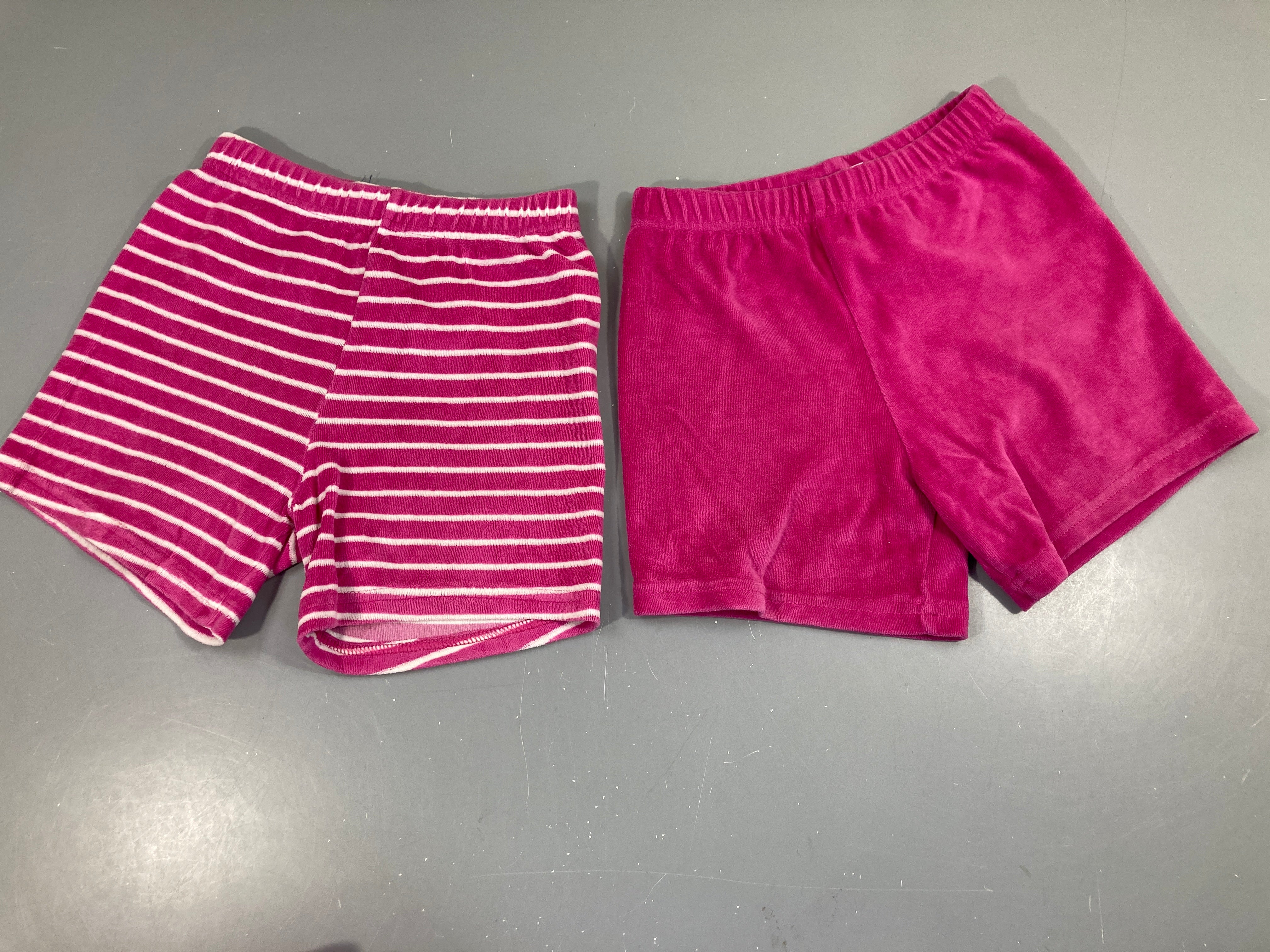 Lot de 2 shorts velours rose/rose rayé