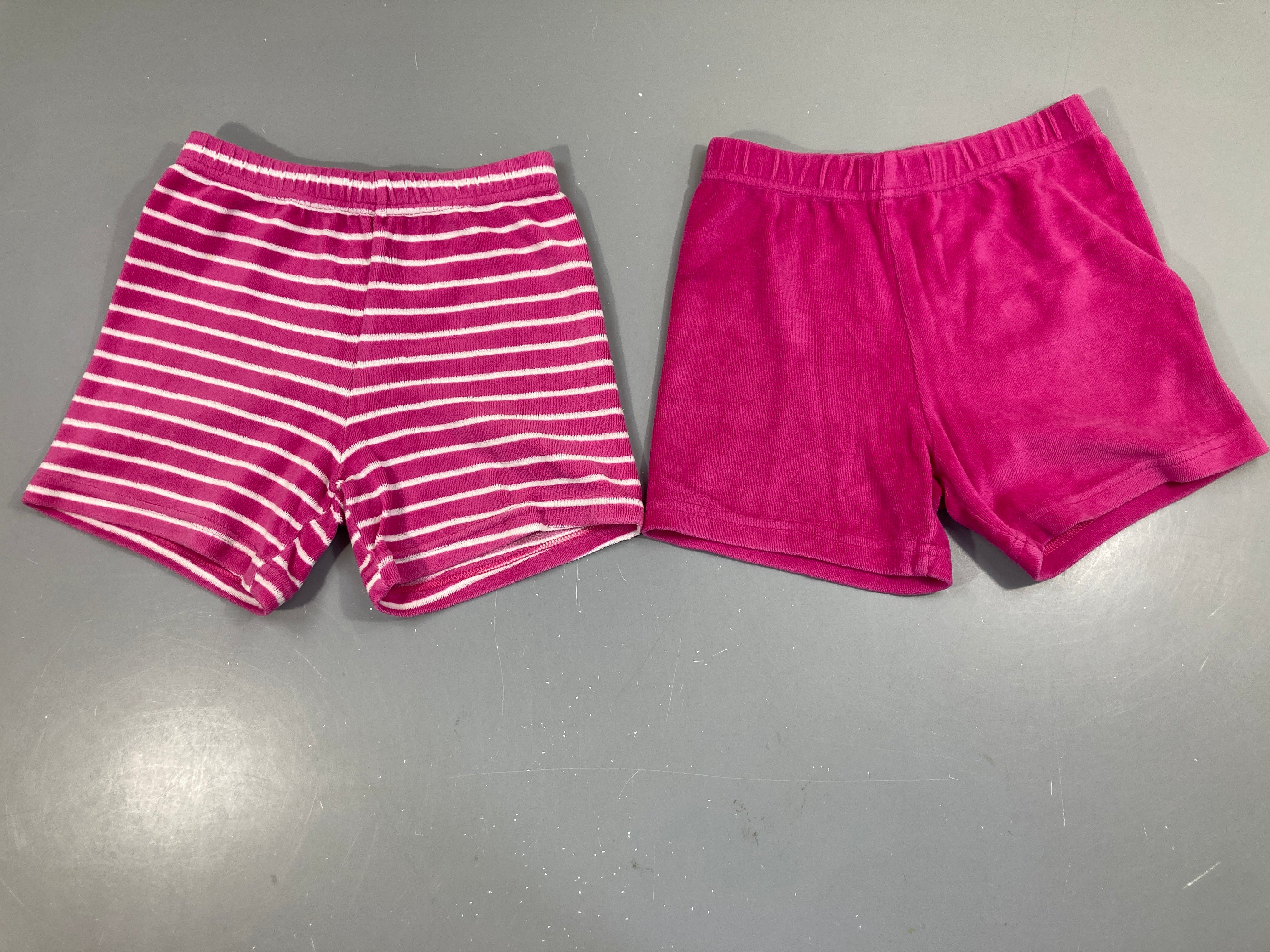 Lot de 2 shorts velours rose/rose rayé