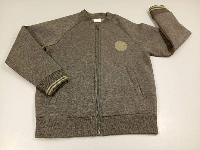 Gilet zippé gris flammé "today let's enjoy", moins cher chez Petit Kiwi