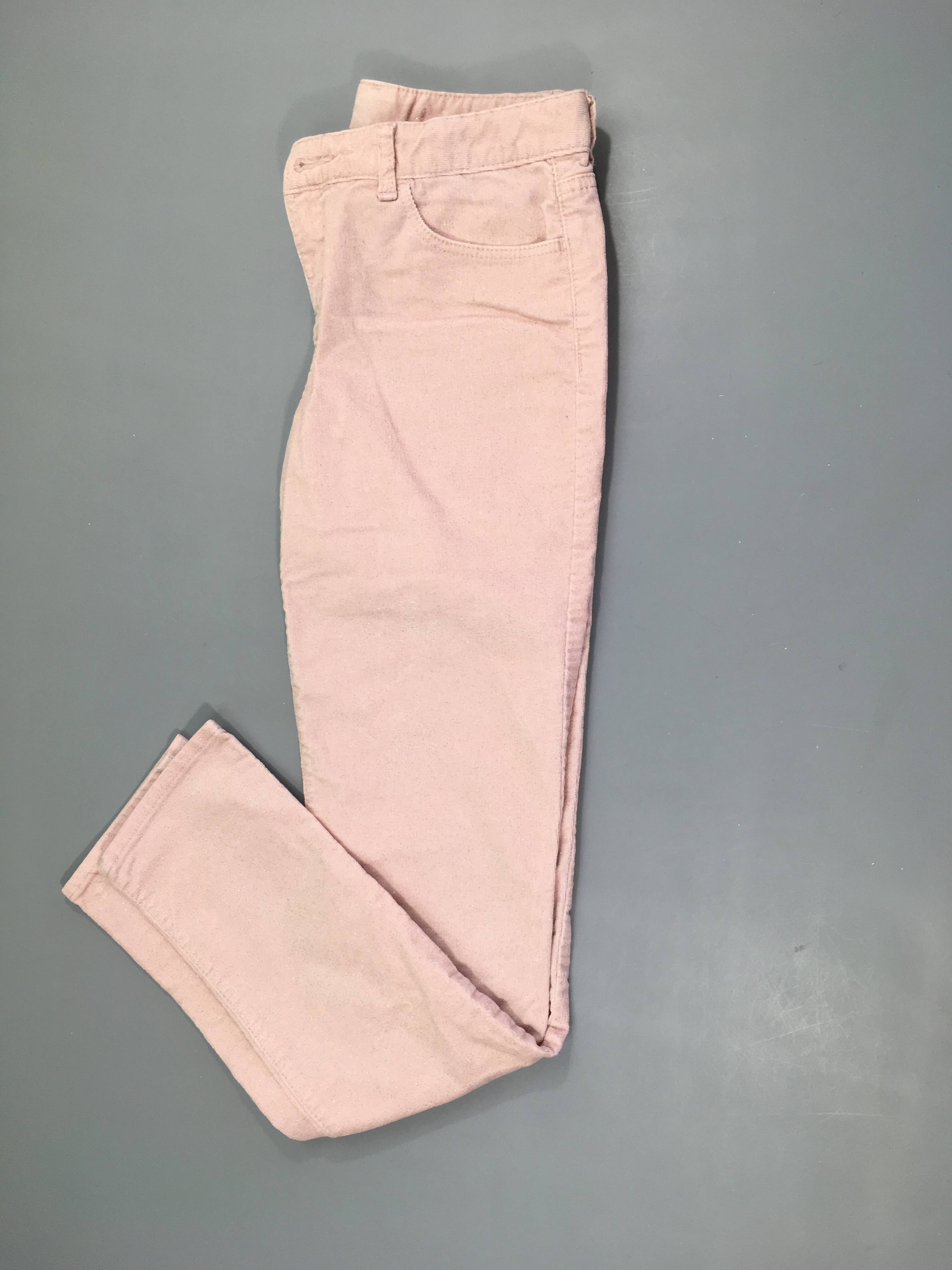 Etat neuf-Pantalon velours rose pâle irisé