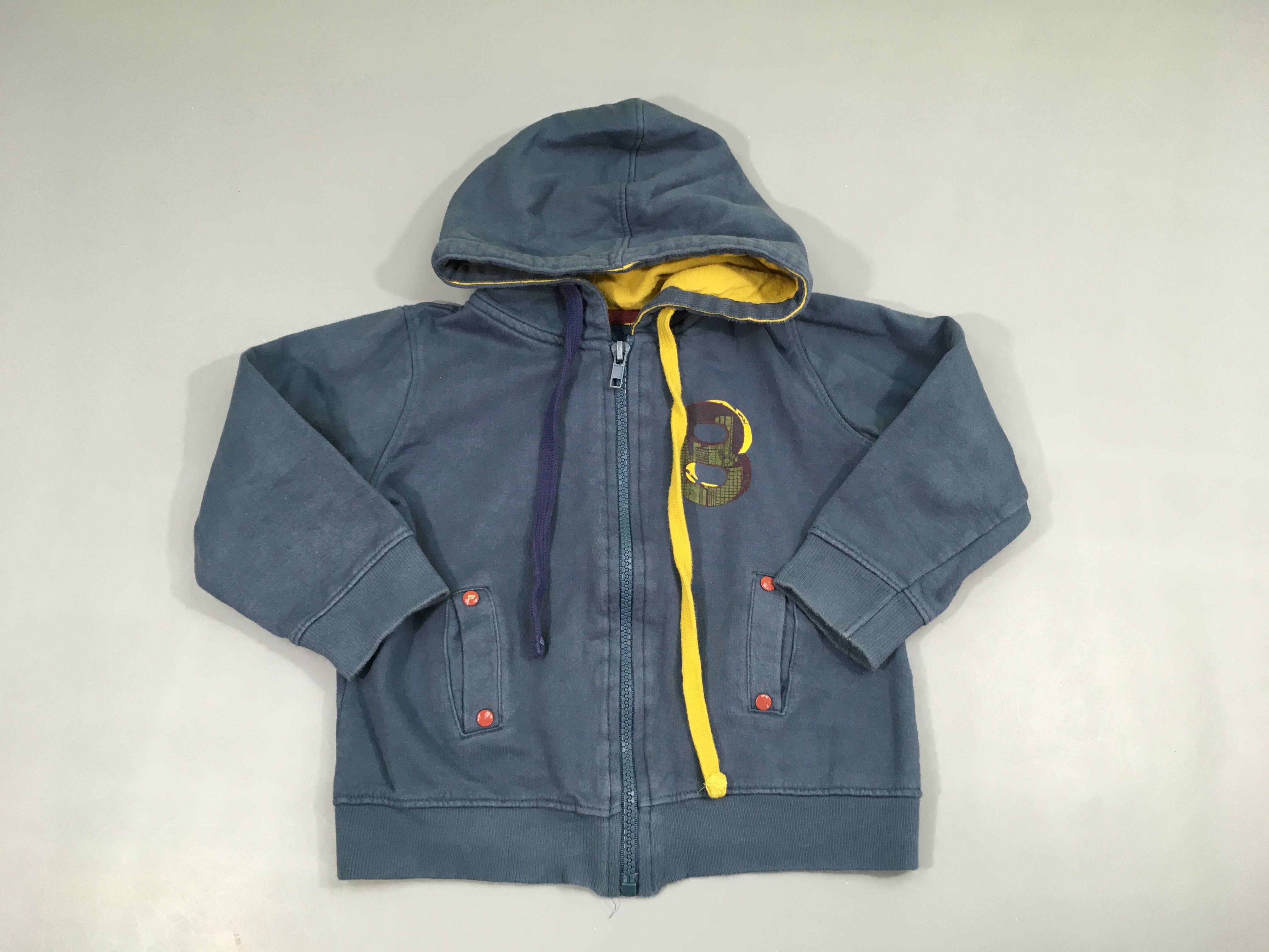 Sweat zippé à capuche bleu 8 -Véhicules au dos