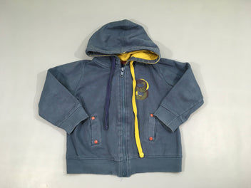 Sweat zippé à capuche bleu 8 -Véhicules au dos
