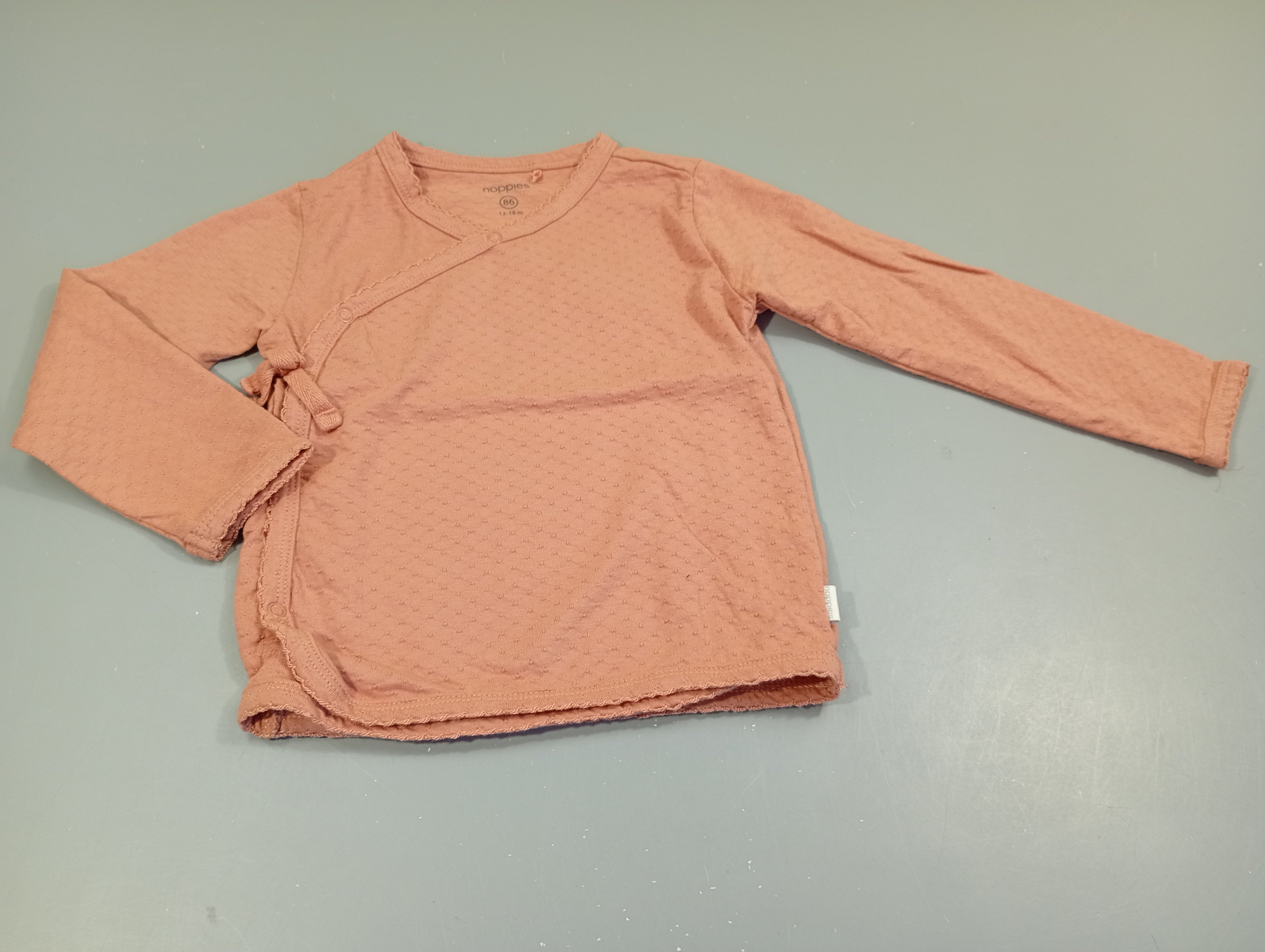 Blouse m.l cache-coeur , vieux rose texturé