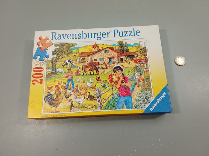 Complet puzzle vie à la ferme  200 pcs, moins cher chez Petit Kiwi