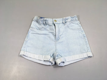 Short en jean clair à revers