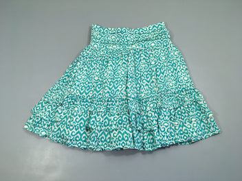 Jupe blanche doublée Motifs turquoises
