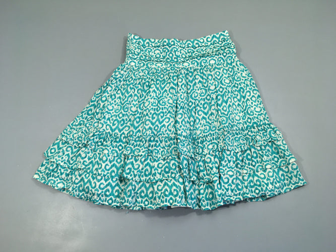 Jupe blanche doublée Motifs turquoises, moins cher chez Petit Kiwi