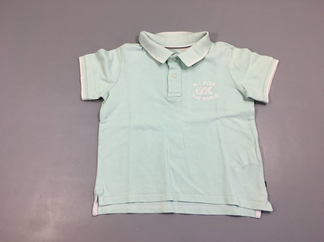 Polo m.c vert d'eau All Over, moins cher chez Petit Kiwi