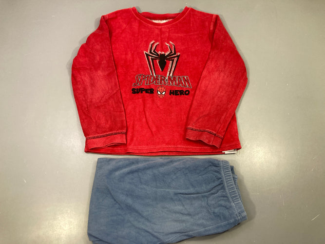 Pyjama 2pcs velours rouge/bleu, Spider-Man floc un peu craquelé 'Super Hero', moins cher chez Petit Kiwi