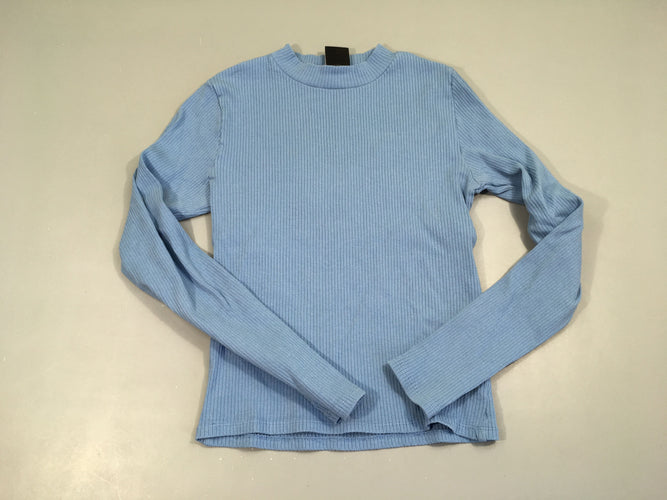 T-shirt m.l bleu côtelé col montant, moins cher chez Petit Kiwi
