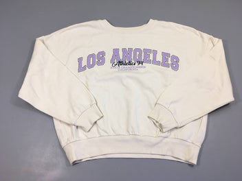 Sweat blanc cassé Los Angeles-bouloché et petites taches dos et manches