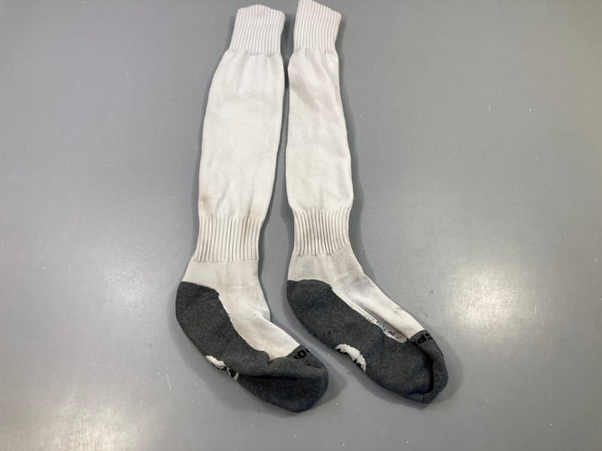 Chaussettes de foot hautes blanches, renfort talon/pointe gris, 41-44, moins cher chez Petit Kiwi