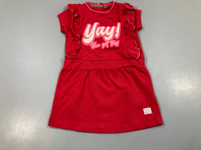 Robe m.c jersey roug Yay froufrous, moins cher chez Petit Kiwi