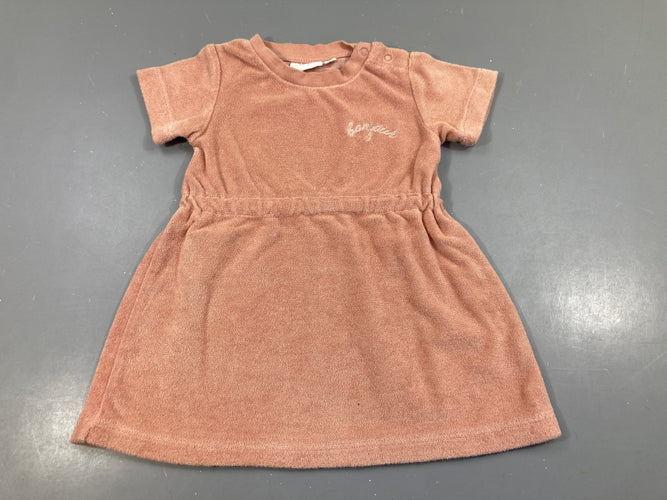 Robe m.c éponge rose bonjour, moins cher chez Petit Kiwi