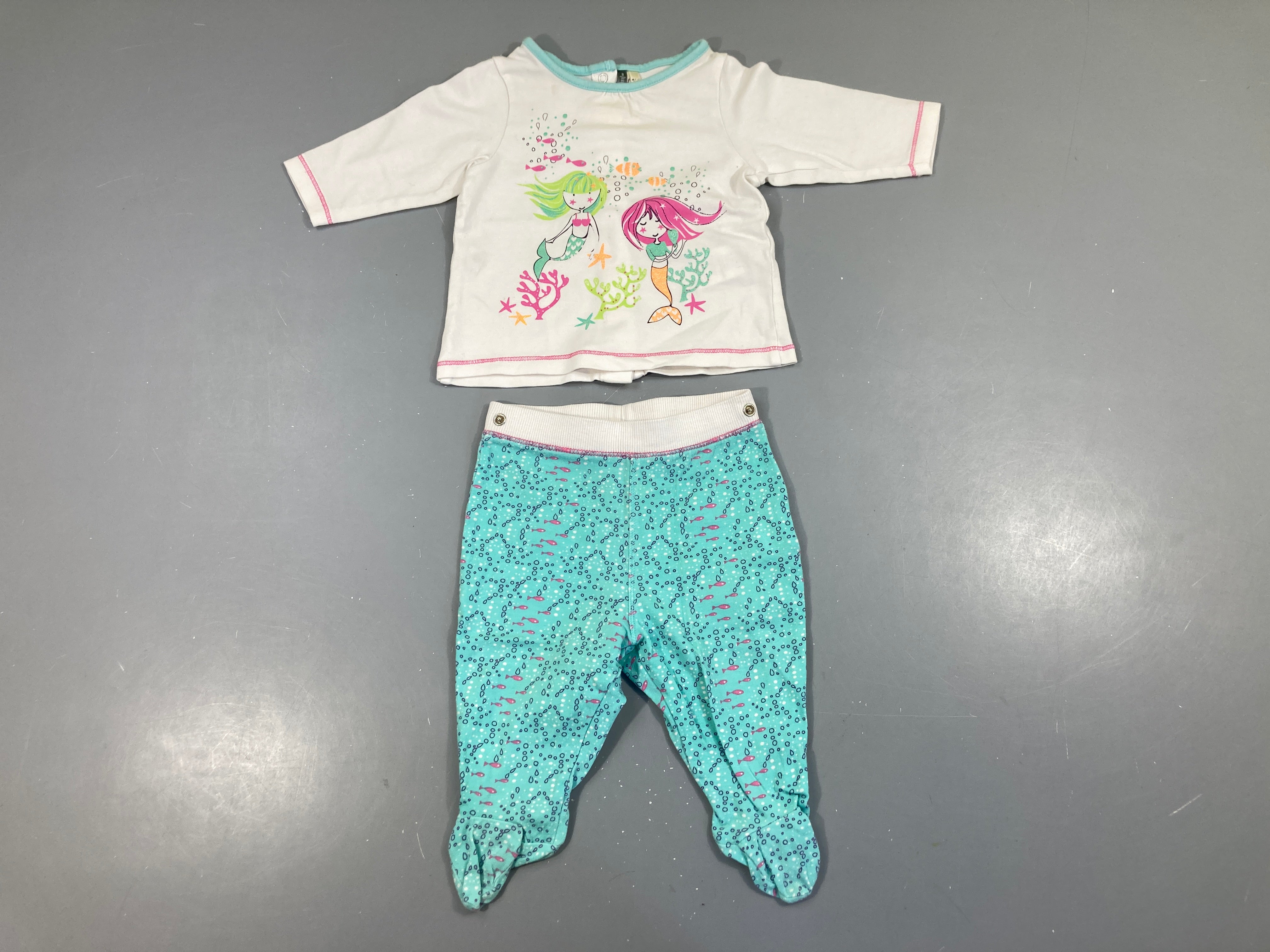 Pyjama 2pcs jersey blanc sirènes