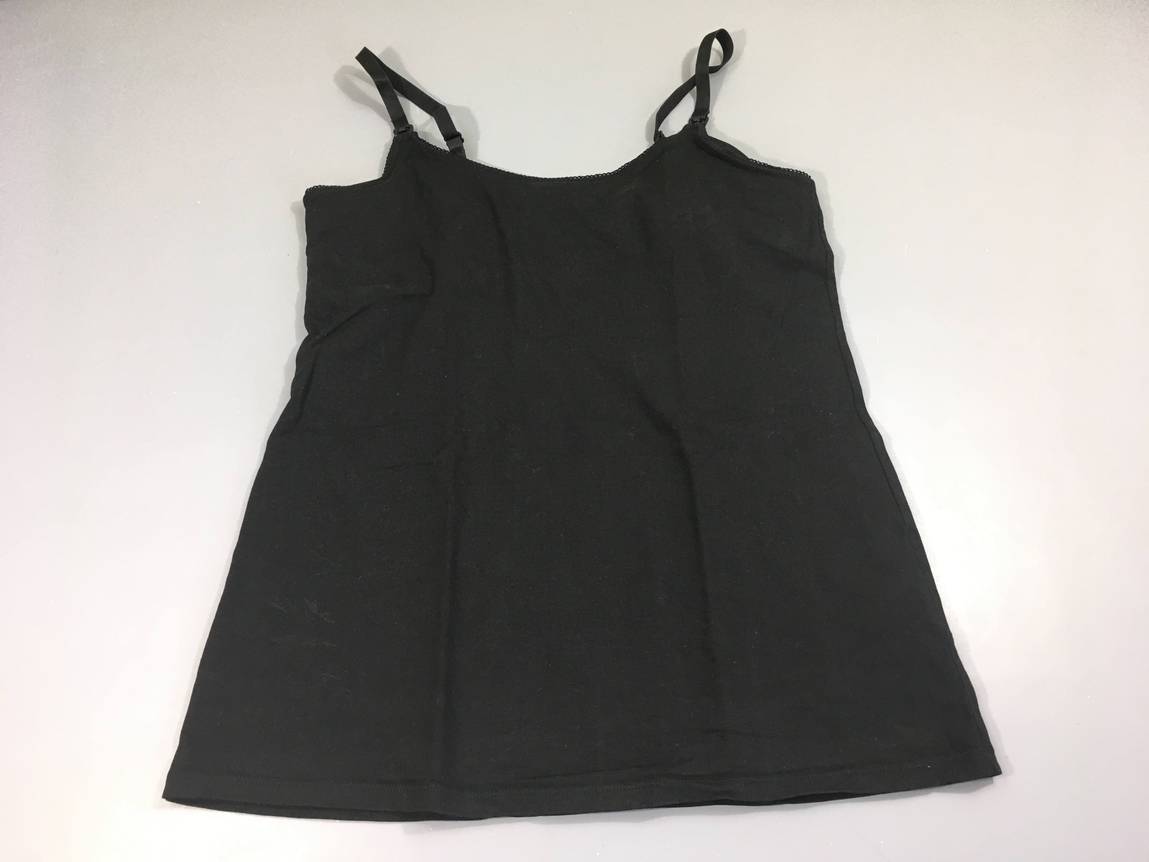 Top allaitement noir, brassière intégrée