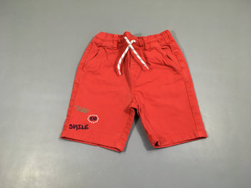 Bermuda rouge Smile taille élastique