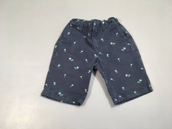 Bermuda chino bleu foncé palmiers bleus