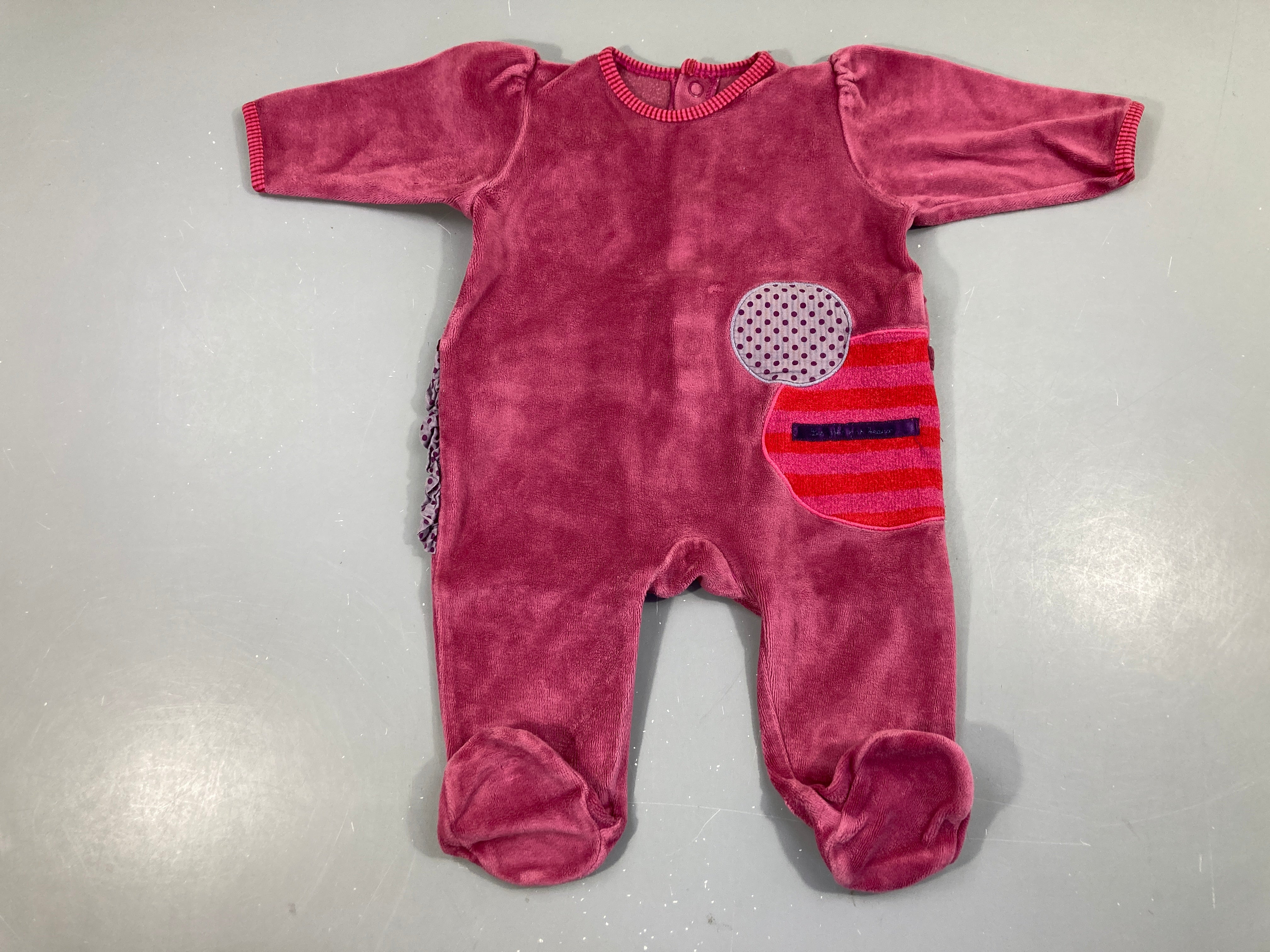 Pyjama velours mauve cercles