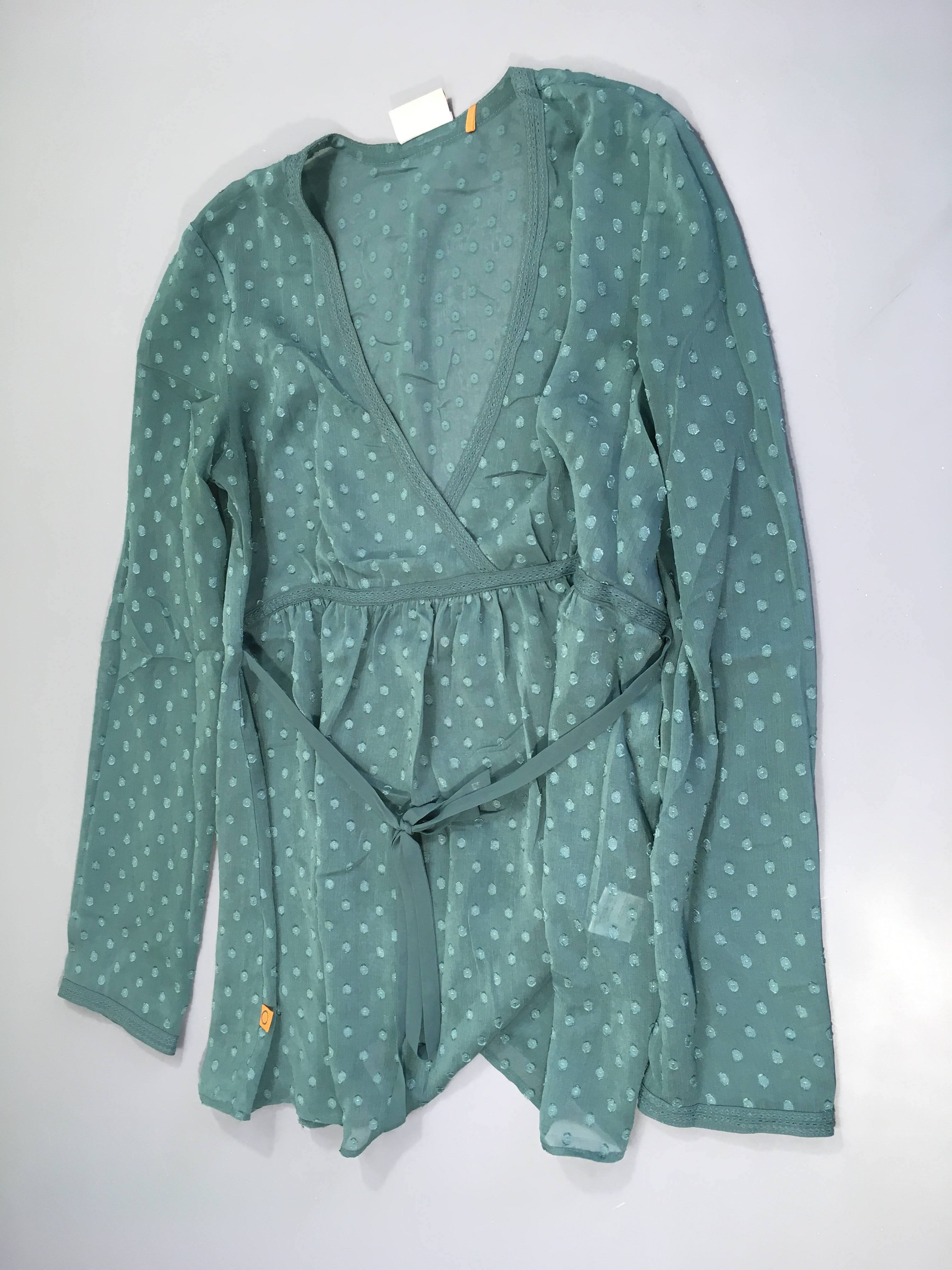 Blouse ml voile vert plumetis