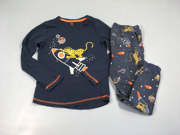 Pyjama 2pcs jersey bleu foncé Espace félin